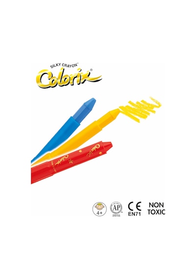 Amos Silky Crayon Colorix - Üçü Bir Arada Boya (MUM BOYA, PASTEL BOYA, SULUBOYA) - 6 Renk
