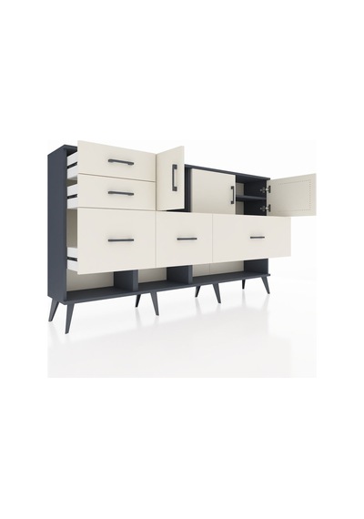 Arges Konsol 3 Raflı 5 Çekmeceli 3 Kapaklı 176x30x99 Antrasit-aytaşı Aytası - Antrasıt Arges Konsol 3 Raflı 5 Çekmeceli 3 Kapaklı 176x30x99 Antrasit-aytaşı Aytası - Antrasıt