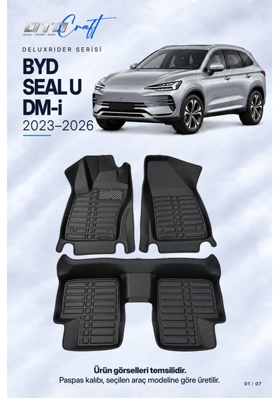 Otocraft Byd Seal U Dm-i 2023-2026 Araca Özel Deluxrider Lüks Havuzlu Paspas Tam Set 3 Parça