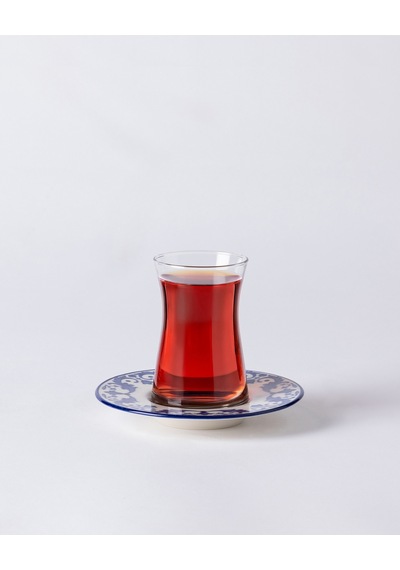 Madame Coco Luxe Nuit 6'lı Çay Tabağı Seti - Mavi/beyaz 8684427297926 Çok Renkli