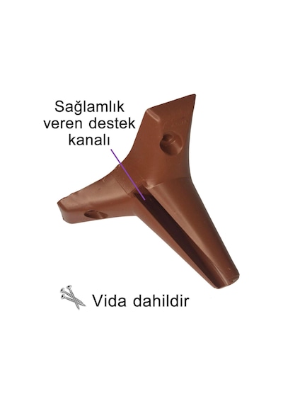 4 Adet Zelve 12 Cm Kahverengi Lüx Mobilya Kanepe Sehpa Ünite Koltuk Ayağı Baza Ayak