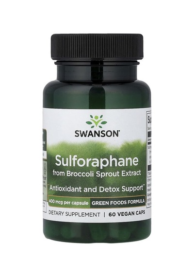 Swanson Vitamins, Sulforaphane From Broccoli Sprout Extract, 400 Mcg, 60 Vegan Caps