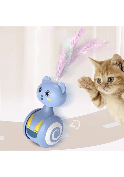 Bakgelal Mekanik Hacı Yatmaz Kedi Oyuncağı Tüylü Hareketli Salyangoz Kedi Eğlence Oyuncağı - 9069335836297