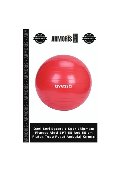 Özel Seri Egzersiz Spor Ekipmanı Fitness Aleti Bpt-55 Red 55 Cm Plates Topu Poşet Ambalaj Kırmızı