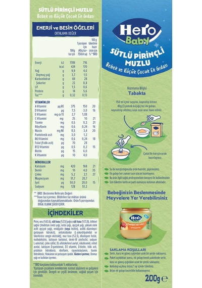 Hero Baby Sütlü Muzlu Pirinçli 200g X3