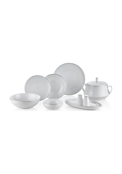 Royal London Bolivia Lona Silver 60 Parça Yemek Takımı Beyaz