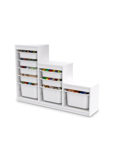 Nest 9 Sepetli Düzenleme Dolabı 3 Büyük 6 Küçük Sepetli Y:93 G:132 D:30 - Beyaz