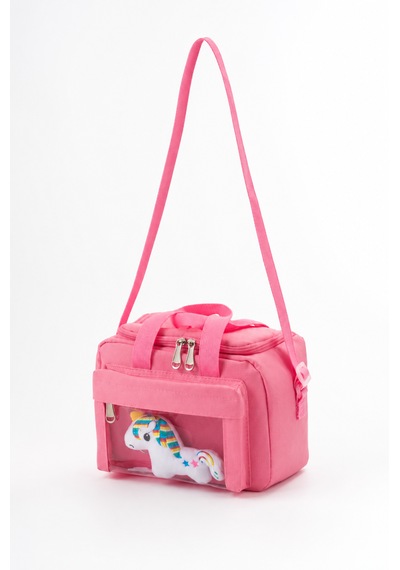 Quovo Kawaii Kore Tarzı Aksesuar Hediyeli Termal Beslenme Çantası Özel Tasarım Kız,erkek Pembe