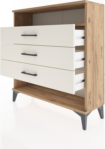Arges Şifonyer Tek Raflı 3 Çekmeceli 88x30x96 Çam-aytaşı Atlas Çam