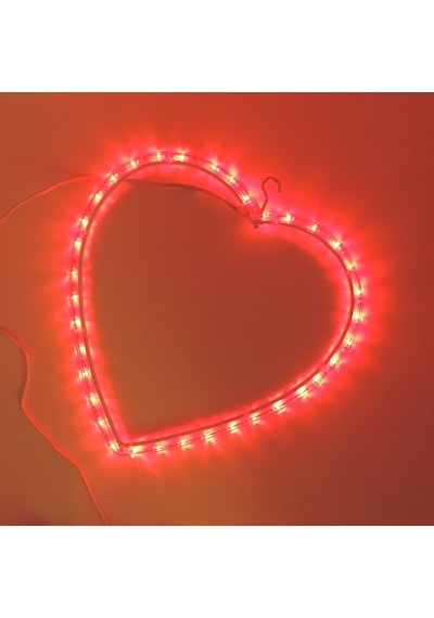 Led Işıklı Askılı Kalp Yılbaşı Süsü 220V Kırmızı 30 CM