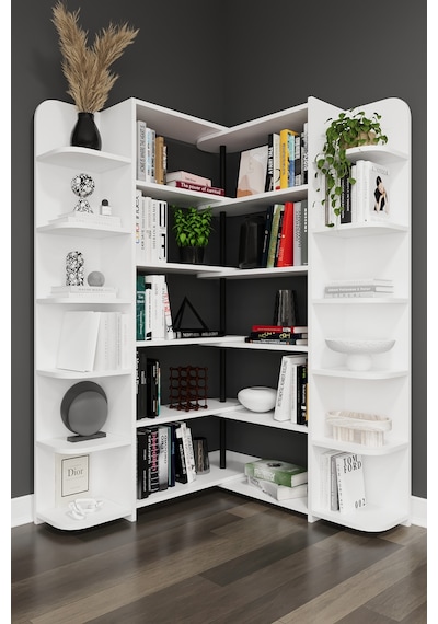 Asra Trend Modern Dönebilen Ayarlanabilir Raflı Ev Ofis Kitaplık %100 Mdf Dekoratif Kütüphane Kitaplık Dk01 Beyaz Asra Trend Modern Dönebilen Ayarlanabilir Raflı Ev Ofis Kitaplık %100 Mdf Dekoratif Kütüphane Kitaplık Dk01 Beyaz