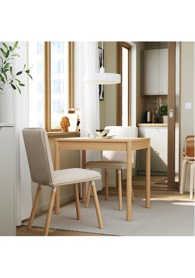 Ikea Meşe Şık Yemek Masası - Açılır Mutfak Masası