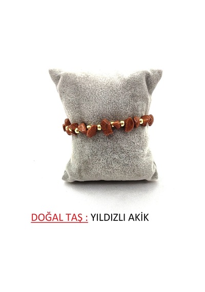 Şekilli Doğaltaş Ayarlanabilir Kadın Bileklik Çok Renkli-11