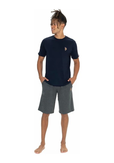 U.s. Polo Assn. Erkek Yuvarlak Yaka Pijama Şort Takım Lacivert