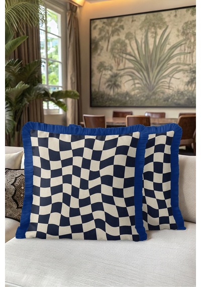Damalı Geometrik Şık Saçaklı Yastık Kılıfı-dalgalı Kare Retro Krem Lacivert Püsküllü Kırlent Kılıfı Derin Esinti Mira Damalı Geometrik Şık Saçaklı Yastık Kılıfı-dalgalı Kare Retro Krem Lacivert Püsküllü Kırlent Kılıfı Derin Esinti Mira