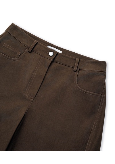 İpekyol Dokulu Barrel Fit Kahverengi Kadın Pantolon Iw6260003203