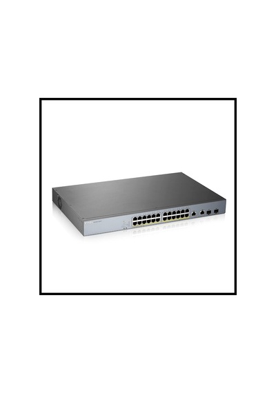 Zyxel Gs1350-26hp, 26 Port, Gigabit, 24 Port Poe 375w, +2port Gigabit Sfp, Yönetilebilir, Rackmount