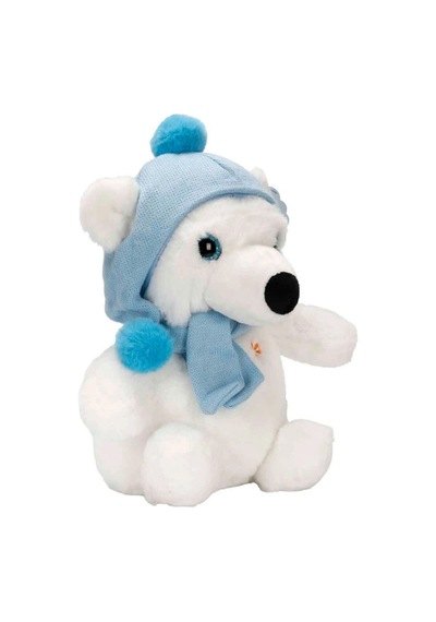 Trust Store Şapkalı Ve Atkılı Peluş Kutup Ayısı 30 Cm Yumuşacık Dolgulu Sevimli Oyuncak Beyaz