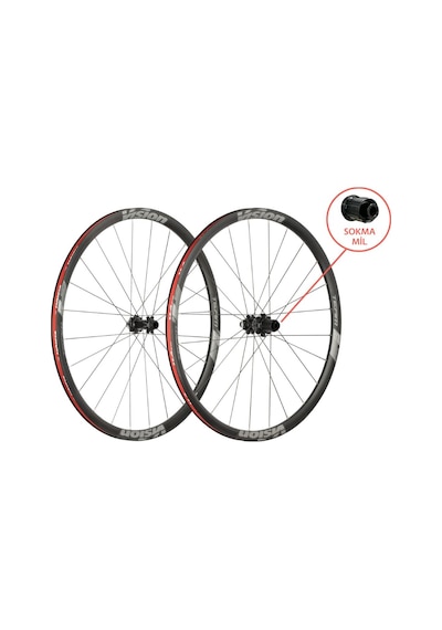 Fsa Vision Team 30 Disc DB-CL Yol Yarış Bisiklet Jant Seti Çok Renkli