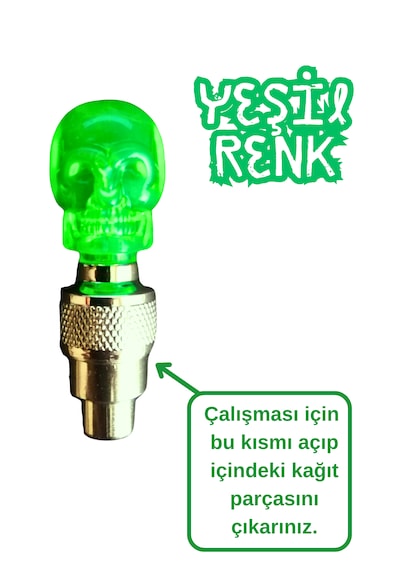4 Adet Yeşil Renk Hareket Sensörlü Led Işıklı Sibop Kafatası