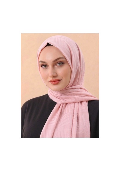 ALDAIYR Lyocell Naia Kare Monogram Ayrobin Jakarlı Şal Pembe