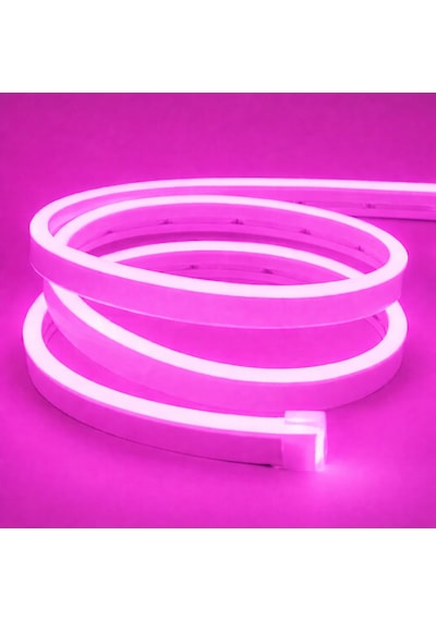Neon Şerit Led 12v Volt Esnek Silikonlu Aydınlatma 5mt- Pembe Pembe
