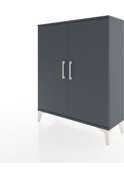Arges Şifonyer 2 Raflı 2 Kapaklı 88x30x106 Antrasit-antrasit Antrasit