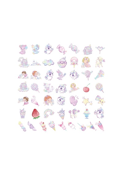 Lexroo 25'li Su Geçirmez Opak Sticker Seri : 21 Çok Renkli