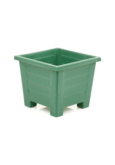 Omnipazar Sy-5847 Dekoratif Plastik Kare Ayaklı Saksı 15 Lt Yeşil 6 Adet 6 Adet