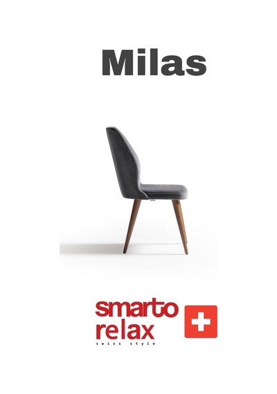 Smarto Relax Milas 2'li Yemek Masası Sandalye Seti - Ahşap Ayaklı, Gri Kumaş Gri