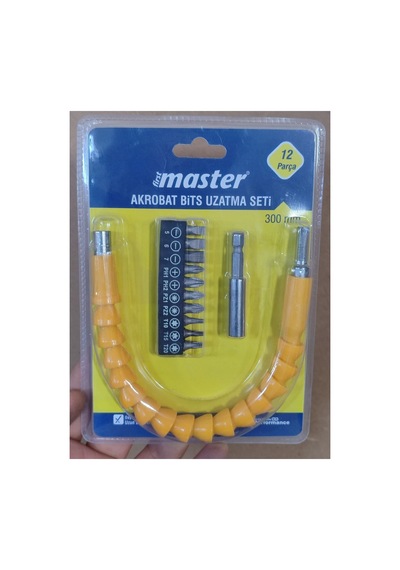 12 Parça 30 Cm Akrobat Kıvrılabilir Eğilebilir Bits Uç Vidalama Vida Sıkma Sökme Torx Yıldız Düz Uç