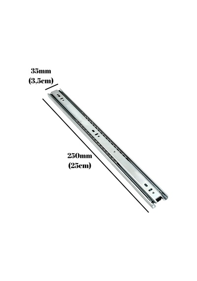Teleskobik 35mm Çekmece Ray Bilyeli Mobilya Dolap Rayı 25cm 35mm 2 Takım Krom Çok Renkli