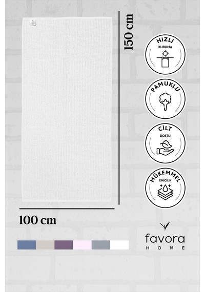 Line Luxury Pamuklu Banyo Havlusu 100x150 - Krem Krem
