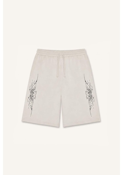 Defacto %100 Pamuk Super Baggy Fıt Desenli Gri Şort I5174ax26hsgr541 Gri-gr541