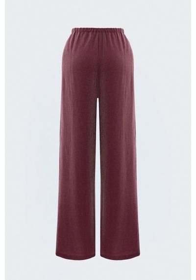 Sateen Glow Pantolon - Bordo-137813