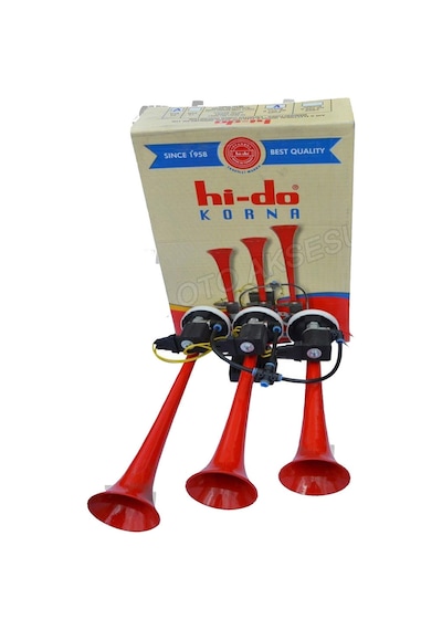 Havalı Arap Korna 3 Borulu Saydırmalı12V 24V Melodili Hido 12 Volt