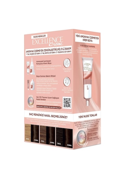 L'Oréal Paris L'Oréal Paris Excellence Creme Nude Renkler Saç Boyası – 3U Nude Koyu Kahve Standart