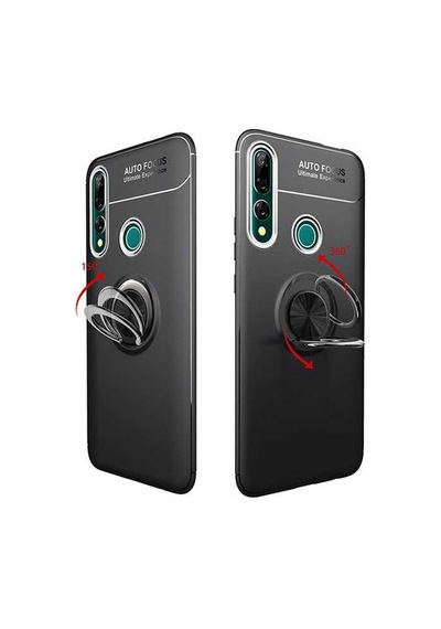 Huawei Y9 Prime 2019 Kılıf Zore Ravel Silikon Kapak Siyah-Mavi