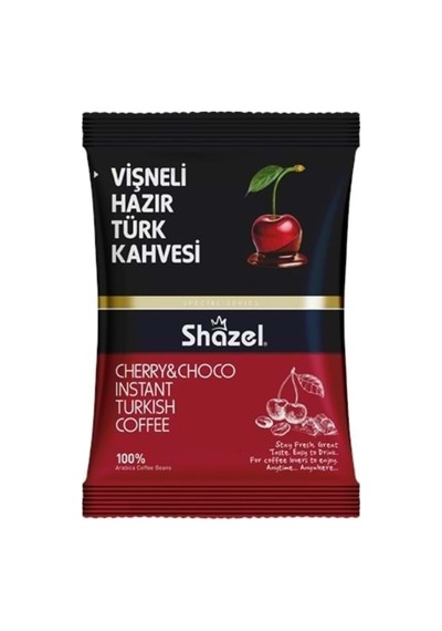 Shazel Vişneli Hazır Türk Kahvesi 100g X 16 Adet Aromalı