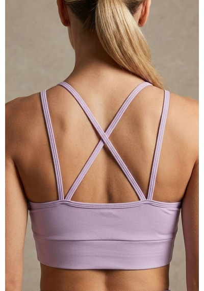 Aura Collections Çapraz İp Askılı Çıkarılabilir Pedli Sporcu Sütyeni Bralette Mor