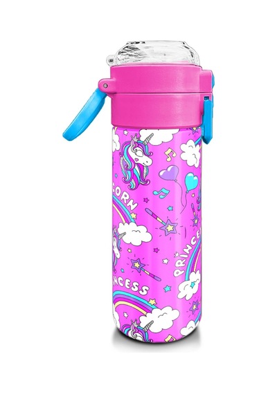 Coral High Kids Mor Açık Pembe Unicorn Desenli Pipetli Ve Direkt İçim Çelik Termos 500 Ml 31978 Açık Pembe - Pembe