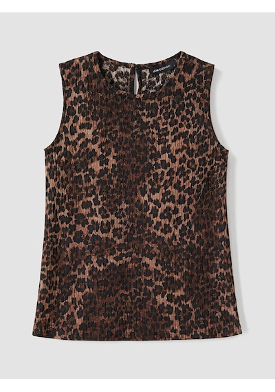Lcw Everyday Kahverengi Bisiklet Yaka Leopar Desenli Bluz