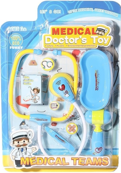 66001c-23 Sesli Ve Işıklı Doktor Seti -mavi
