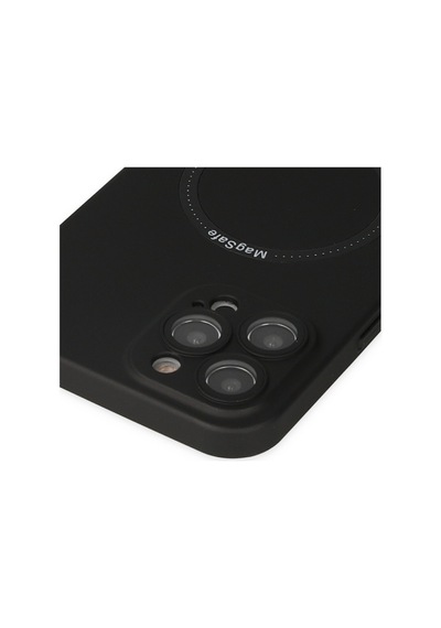 Apple iPhone Uyumlu - 12 Pro Kılıf Jack Magneticsafe Lens Silikon - Siyah