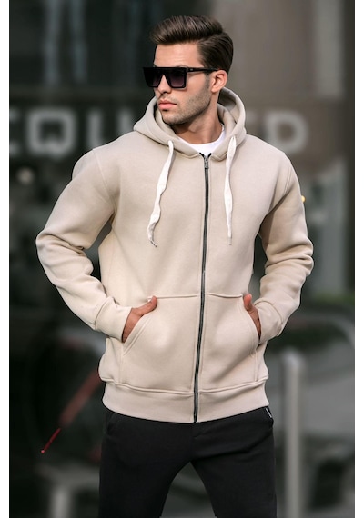 Madmext Bej Kapüşonlu Regular Fit Erkek Sweatshirt 6140-bej Bej