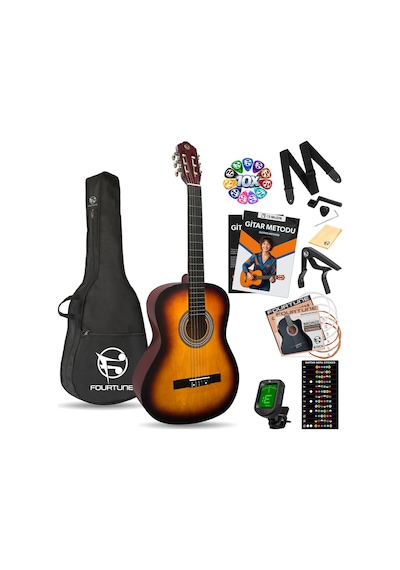 Fourtune Luca C-180SB Sunburst Klasik Gitar Seti 4/4 Sap Ayarlı