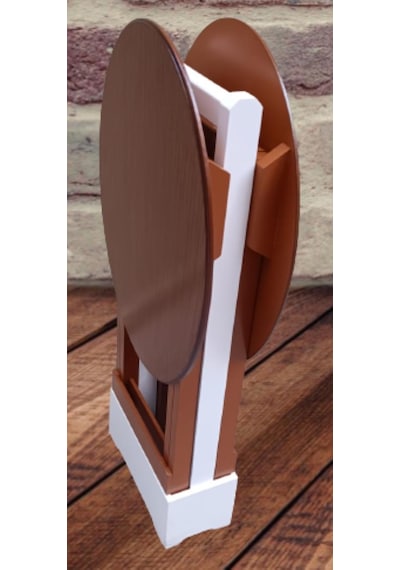 Çanta Zigon Sehpa Oval Model İkili Takım Ahşap Mdf Ceviz Renk Uyumu El Yapımı