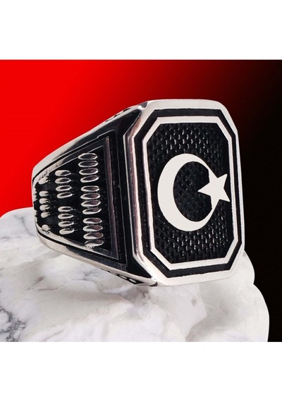 Ayyıldız Gümüş Erkek Yüzük