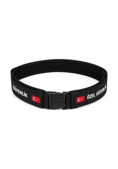 Dafri Özel Güvenlik Baskılı Siyah Kemer Palaska Siyah