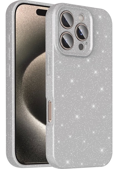 Apple Uyumlu iPhone 16 Pro Kılıf Kamera Korumalı Simli Lüks Zore Koton Kapak